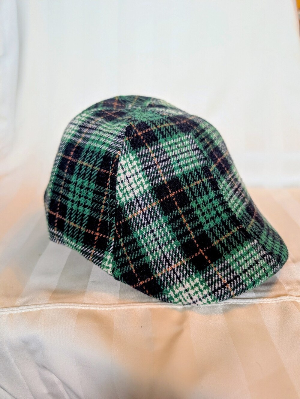 Boston Scally Co Fighting Rock Green Plaid Irish Scally Cap Hat Small